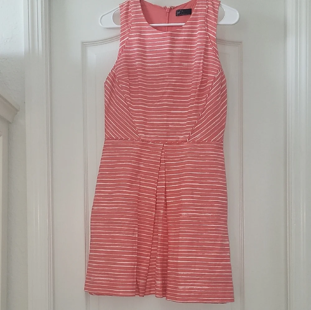 GAP Pink Pleated A-Line Sundress